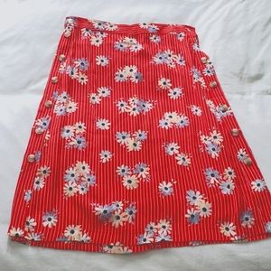Madewell NWOT Side-Button floral Skirt in Daisy Society